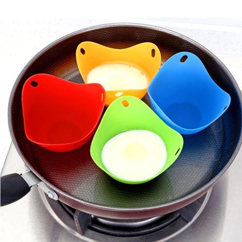 4PCS Pocheuse à Oeufs En Silicone Cuit Oeuf Micro Onde, 4 Cuiseurs De Cuisine Antiadhésifs Huile Pour Ustensiles Cuisine, Vapeur, Fours Micro-ondes, Multicolore