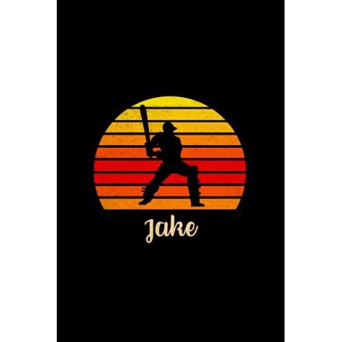 Jake Name Gift Personalized Cricket Notebook Planner, Daily Journal For Sport Lovers: Teacher, Mom, Cute, Daily, 5.24 X 22.86 Cm, Over 110 Pages, A5, 6x9 Inch, Budget, Budget Tracker
