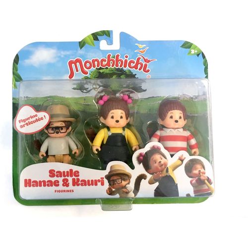 Ouaps Monchhichi - 3 Figurines : Kauri, Saule Et Hanae