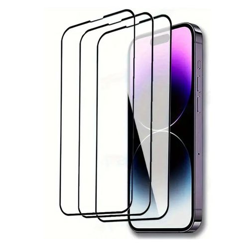 Hqselection® Lot De 3 Verres Trempés Pour Iphone 14 Pro Max (6,7"") .Film De Protection D'écran Couverture Complète Noir - Anti Rayures - Ultra Résistant Dureté 9h