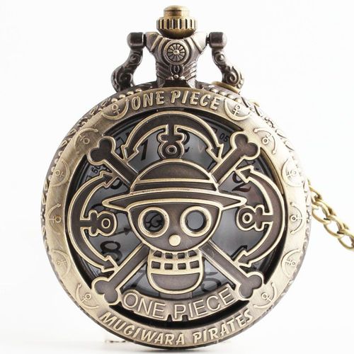 One Piece Cool Pirate Style Montre De Poche De Paille Cas Chapeau Collier De Cuivre De Mode Horloge Pour Enfants Hommes Garçons Cadeaux