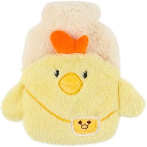Bouillotte, Bouillotte De Dessin Animé Avec Couverture En Peluche Mignonne Sac D'eau Chaude D'injection D'eau Anti-Brûlure Portable Chauffe-Mains Cadeau Pour Filles (Color : Jaune)