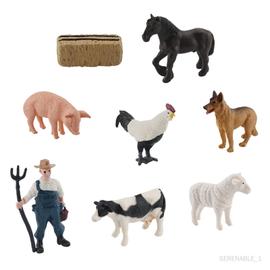 Figurines d'animaux de ferme de 12 pièces Set de jeu Animaux en plastique  réalistes pour les tout-petits