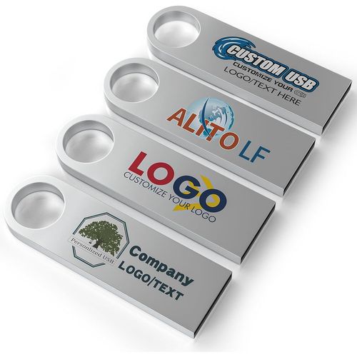 Cle USB Personnalisable Lot de 20 Mini clés USB métal avec Texte personnalisé, Motif, Logo d'entreprise, Mariage, 128 Mo/256 Mo/1 Go/2 Go/4 Go/8 Go/16 Go/32 Go