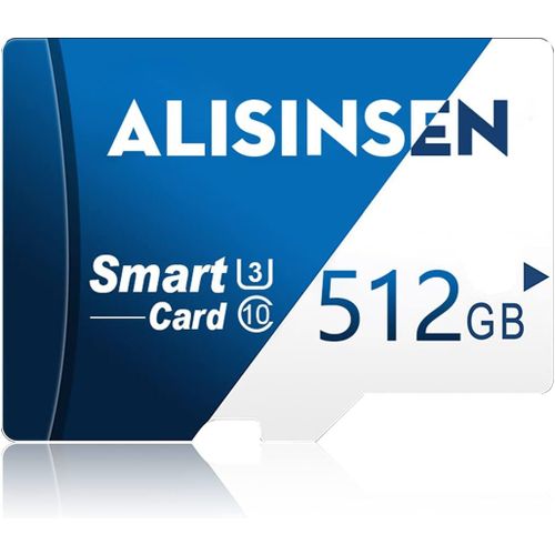Carte mémoire Micro SD 512 Go 512 Go TF Carte mémoire haute vitesse Micro SD avec adaptateur de carte SD pour téléphones Android, tablettes, appareils photo