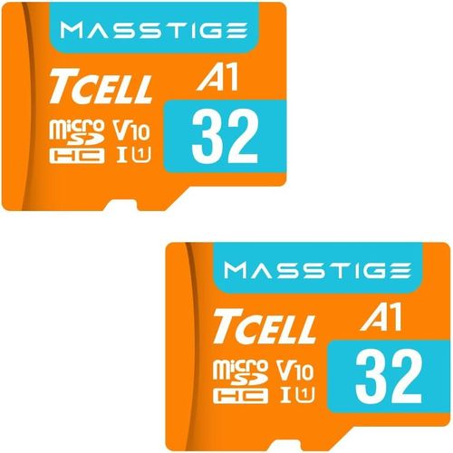 Lot de 2 cartes mémoire microSDHC A1 USH-I U1 100 Mo/s Full HD avec adaptateur 32 Go