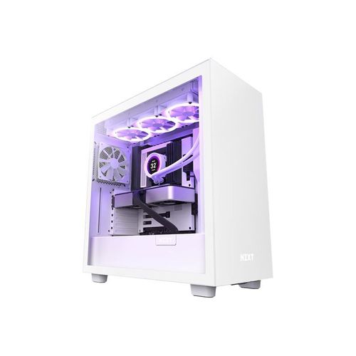 NZXT H series H7 - Tour - ATX étendu - panneau latéral fenêtré (verre trempé) - pas d'alimentation - blanc mat - USB/Audio