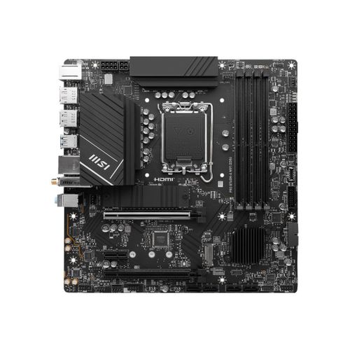MSI PRO B760M-A WIFI DDR4 - Carte-mère - micro ATX - Socket LGA1700 - B760 Chipset - USB 3.2 Gen 2, USB 3.2 Gen 1, USB-C 3.2 Gen 1 - 2.5 Gigabit LAN, Wi-Fi 6E, Bluetooth - carte graphique...