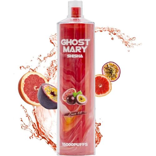 Sans Nicotine Shisha Vape, 15000 Bouffées, Type-C Rechargeables, Cigarettes Électroniques Rechargeables, E-liquide 0mg Nicotine, 3 Saveurs Fruitées Riches (LOVE 66)