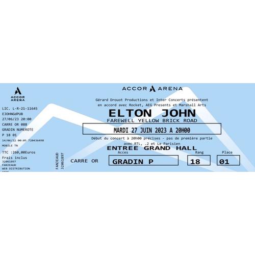 Billet Concert Elton John