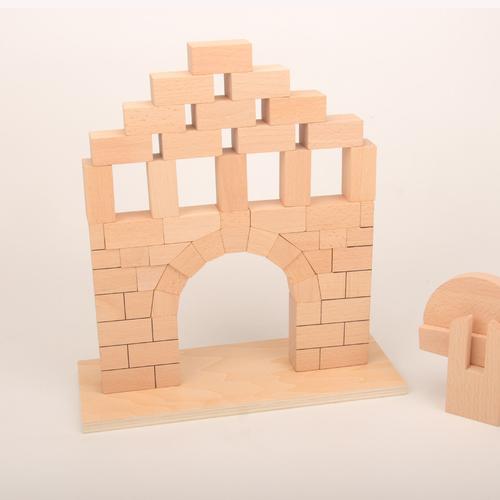 Aides Pédagogiques Montessori Pont Romain Blocs De Construction Cognition De Forme Géométrique Pour Jeunes Enfants Cadeau De Festival En Bois Massif Brut Sans Laque