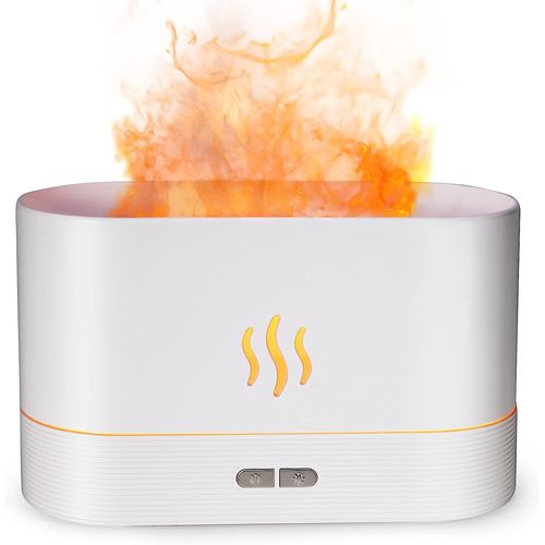Diffuseur d'air à flamme, humidificateur, diffuseur aromatique silencieux portable, adapté à la maison, au bureau ou au diffuseur d'huiles essentielles de yoga (protection d'arrêt automatique sans eau