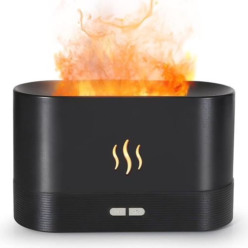 Diffuseur d'air à flamme, humidificateur, diffuseur aromatique silencieux portable, adapté à la maison, au bureau ou au diffuseur d'huiles essentielles de yoga (protection d'arrêt automatique sans eau