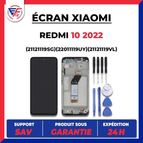 Ecran Lcd Vitre Tactile Sur Chassis Pour Xiaomi Redmi 10 2022 Noir + Outils