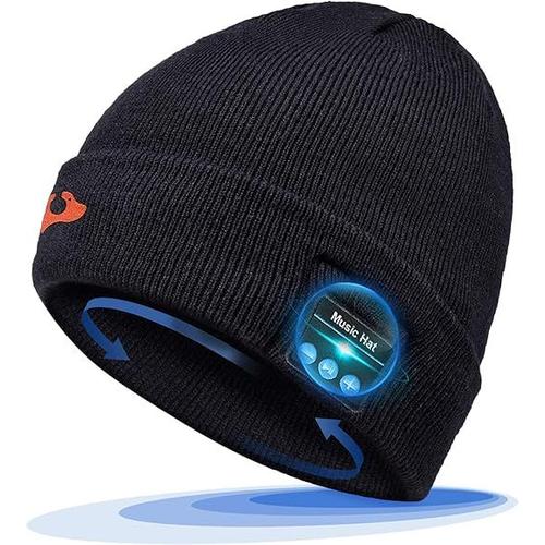 Bonnet Bluetooth Connecté - Cadeau Noël Pour Homme, Idée Originale Pour L'hiver, Écouteurs Intégrés, Parfait Pour Adolescents Et Adultes