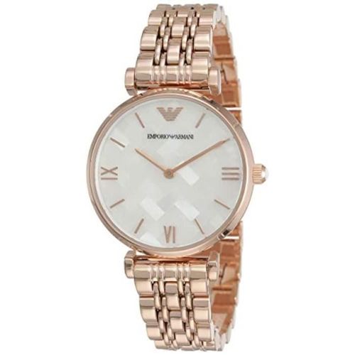 Montre Bracelet Vw87q Montre Casual Emporio Armani 'dress' En Acier Inoxydable Au Quartz, Couleur: Rose Doré (Modèle: Ar11110