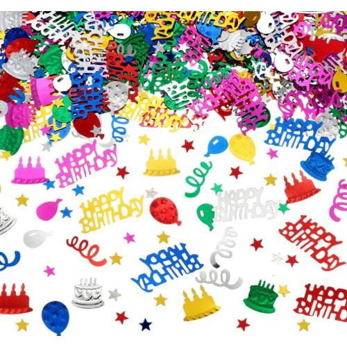 6000 pièces de papier de couleur joyeux anniversaire multicolore feuille papier de couleur décoration d'anniversaire dispersée table ballon ruban gâteau décoration fête d'anniversaire anniversaire mar