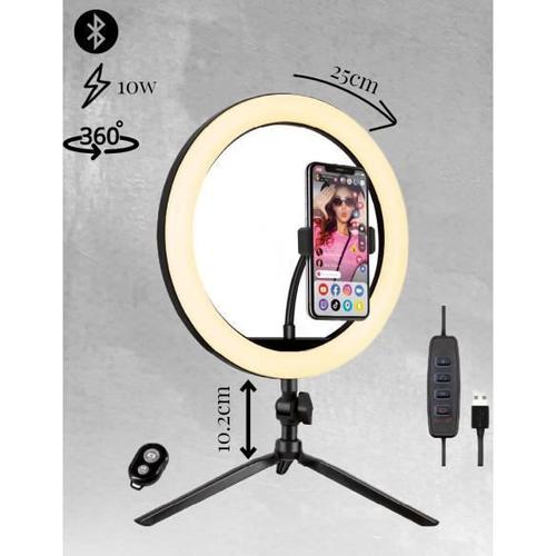 Ring Light avec Trépied Grand, Anneau Lumineux Selfie pour Tiktok/Youtube/Maquillage, LED Light Ring pour Vidéo/Photo, 10 éclairages