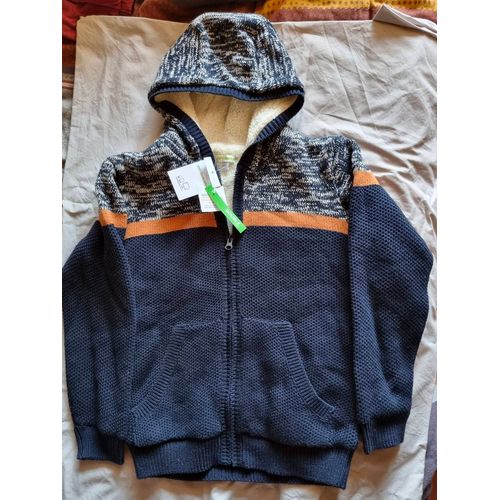 Gilet Maille Fourré Garçon 10 Ans Marque Verbaudet. Couleur Marine