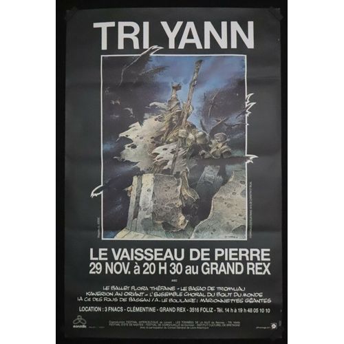Enki Bilal - 1988 - Le Vaisseau De Pierre - Tri Yann - Affiche Roulée - Envoi En Tube Taille : 80x120cm