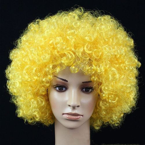 Perruque de cheveux ronde ondulée pour cosplay,postiche de danse,comparateur de couleur,clown drôle,coiffure afro,moelleux,VPN,fête de la tête