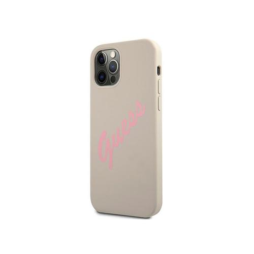 Coque Pour Apple Iphone 12 / 12 Pro Collection Silicone Vintage En Tpu Guessgris