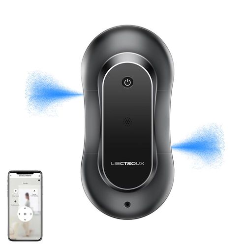 Robot laveur de vitres Liectroux YW810 - Controle APP, Double pulvérisation d'eau, Parcours AI, Protection contre les chutes, Moteur sans balais
