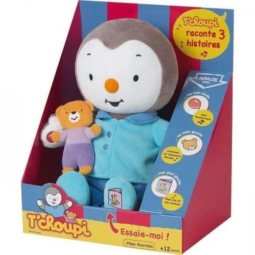 Peluche T'choupi Raconte Moi Une Histoire - Jemini - ± 30 Cm - Bleu - Enfant - Mixte