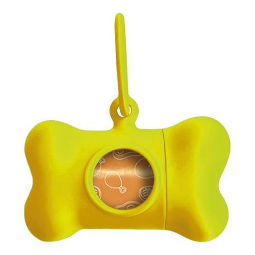 Distributeur De Sacs Pour Animaux Domestiques United Pets Bon Ton Neon Chien Jaune (8 X 4,2 X 5 Cm)