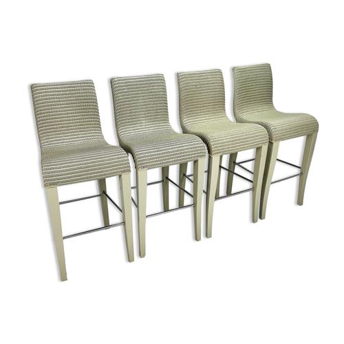 Set De 4 Tabourets De Bar Vincent Sheppard Lloyd Loom Annes 2000 Gris