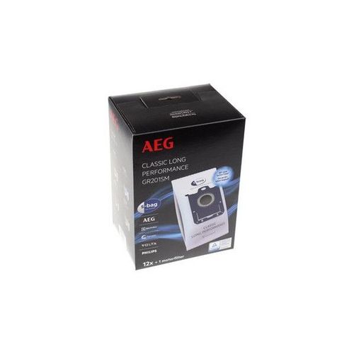 Pack de 12 sacs d'aspirateur synthétiques AEG Mega S-bag classic long performance GR201SM