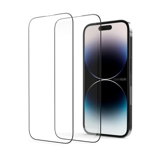 Hqselection® Lot De 2 Verres Trempés Pour Iphone 14 .Film De Protection D'écran Couverture Complète Noir - Anti Rayures - Ultra Résistant Dureté 9h