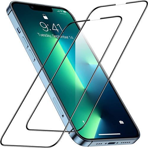 Hqselection® Lot De 2 Verres Trempés Pour Iphone 13/13 Pro (6,1"") .Film De Protection D'écran Couverture Complète Noir - Anti Rayures - Ultra Résistant Dureté 9h