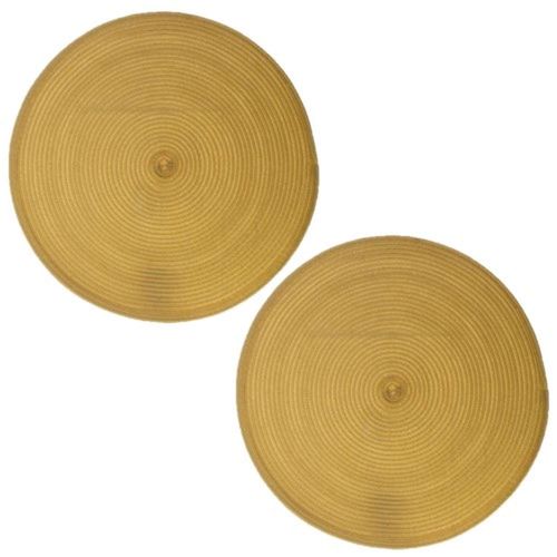 Lot De 2 Sets De Table Tressés Ronds - Diam. 38 Cm - Moutarde