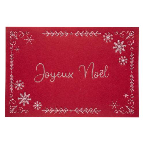 Lot De 6 Sets De Table De Noël En Feutrine - L. 45 X 30 Cm - Rouge