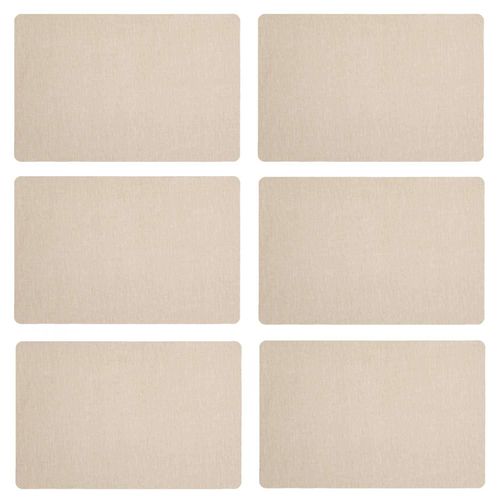 Lot De 6 Sets De Table Rectangulaire Lake - 45 X 30 Cm - Beige
