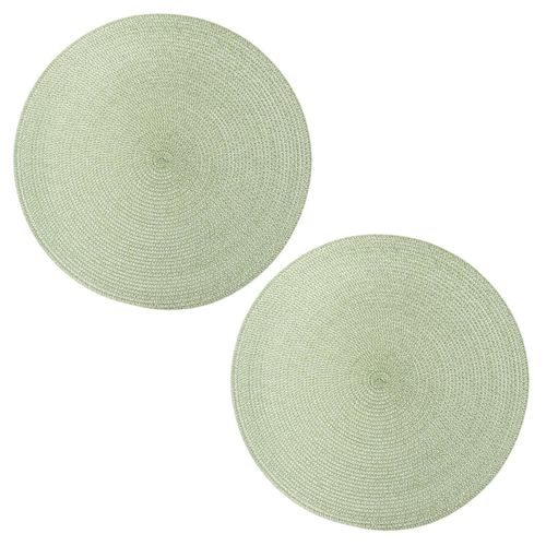 Lot De 2 Sets De Table Tressés Ronds - Diam. 38 Cm - Olive