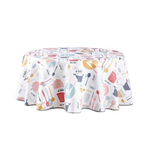Nappe Ronde Antitache A Table - Diam. 180 Cm - Multicolore
