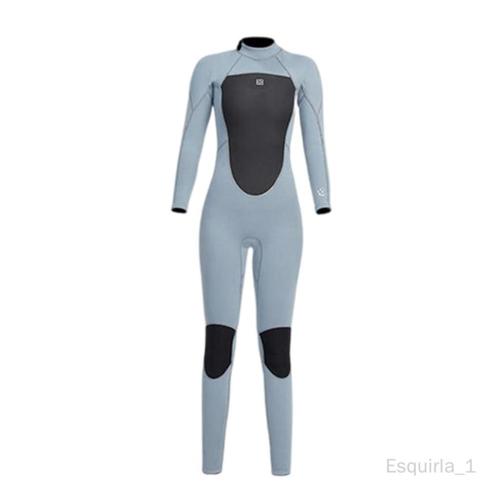 Combinaison De Plongée En Néoprène 3 Mm Pour Homme, Fermeture À Glissière Au Dos, Pour La Plongée En Apnée, La Plongée Sous-Marine, La Natation, Le Surf - Gris Clair, L Femme