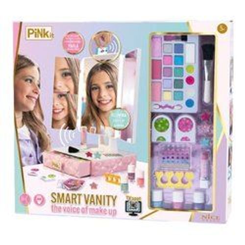 Joli kit de maquillage miroir de vanité intelligent, ensemble de maquillage jouet