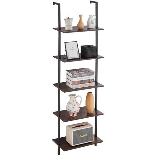 Étagère Industrielle Carrée En Forme De Tuyau-Vevor-44,5 X 30,5 Cm-5 Niveaux-Pour Cuisine, Chambre À Coucher, Salle De Bain-Noir