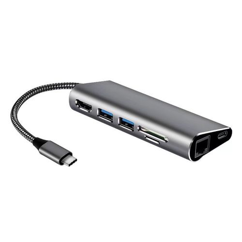 ProXtend 7in1 MultiHub - Station d'accueil - USB-C 3.2 Gen 1 - HDMI - 1GbE