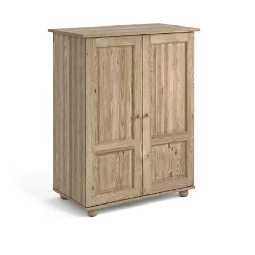 So'home - Armoire Pin Massif, H120 Cm, Penderie, Redmond - Marron