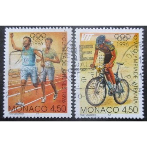 Monaco N°2053 Et 2054 Jeux Olympiques D'atlanta 1996 Oblitérés