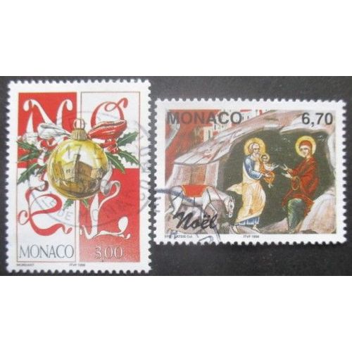 Monaco N°2177 Et 2178 Noel Oblitérés