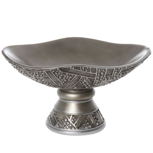 Centre De Table En Résine Argentée Et Vieillie 17 Cm