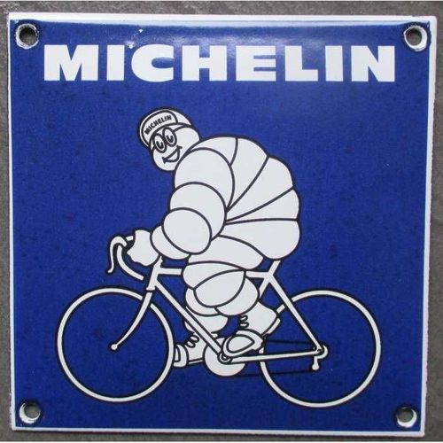 Mini Plaque Emaillée Michelin Vélo Bleu Tole Email Deco Garage