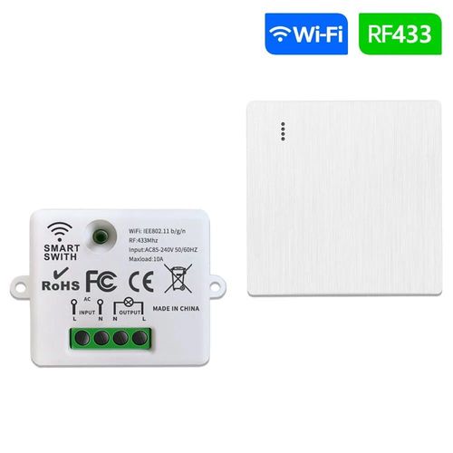 Interrupteur Wifi intelligent Tuya,Module relais on/Off,récepteur AC 220V,433mhz RF,télécommande sans fil pour ventilateur lumineux Led Alexa - Type SET 6