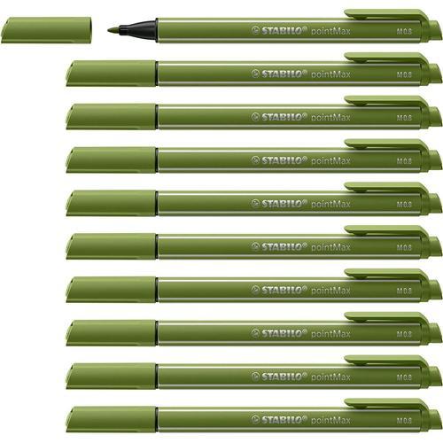 Stabilo Lot De 10 Stylo-Feutres Pointmax, Vert Mousse