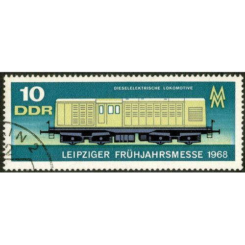 Timbre Oblitéré Ddr 10, Dieselelekrische Lokomotive, Leipziger Frühjahrsmesse 1968